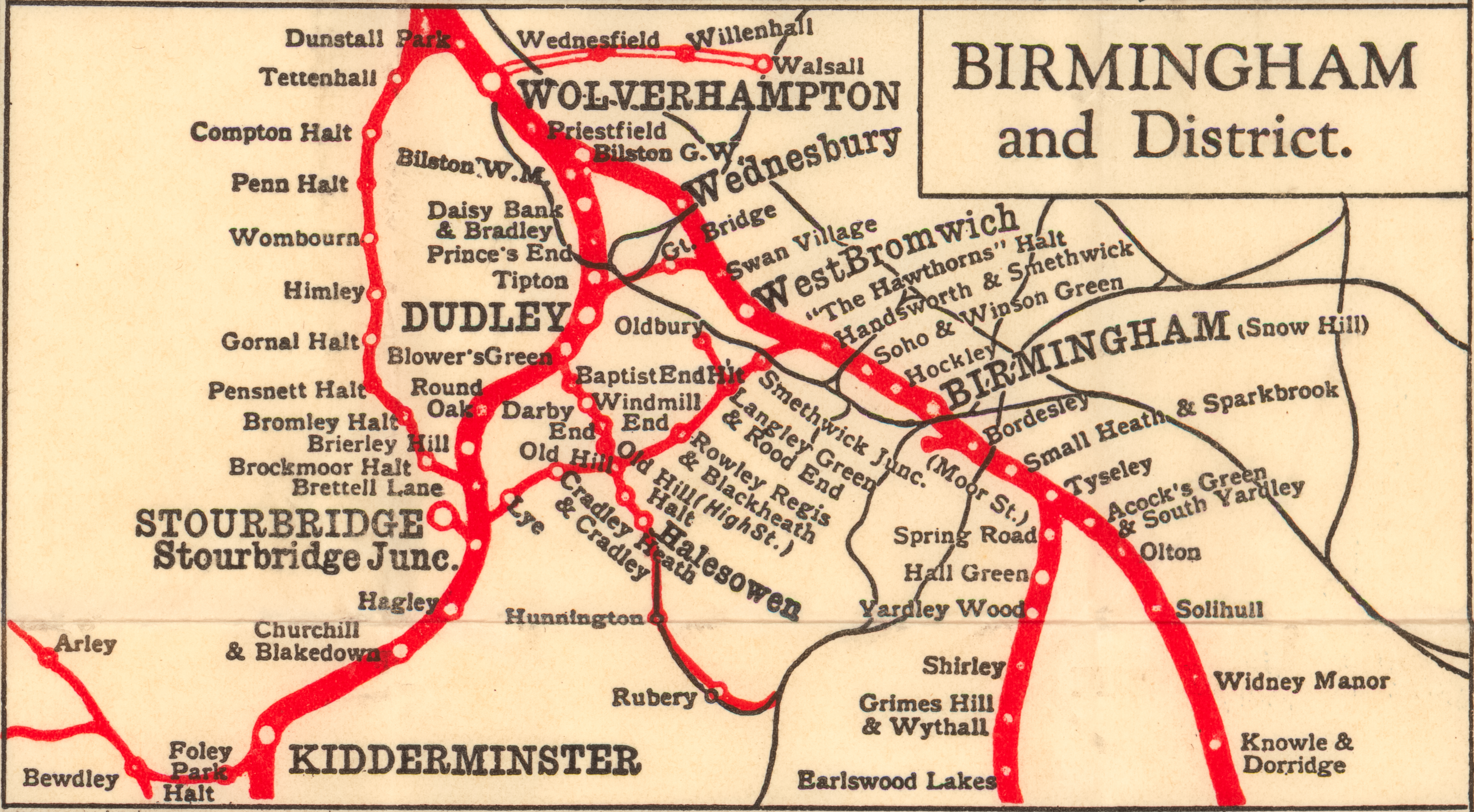 Section of scanned GWR map